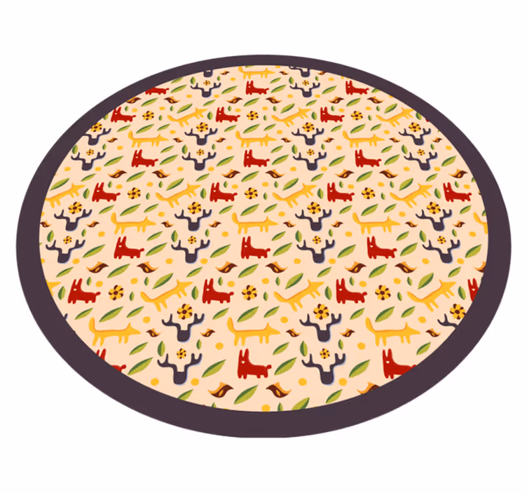 Tappeto vinile per bambini animali colorati della foresta - TenStickers
