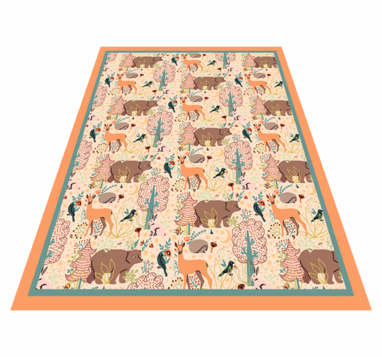 Tappeto vinile animali progettazione di creature del bosco - TenStickers
