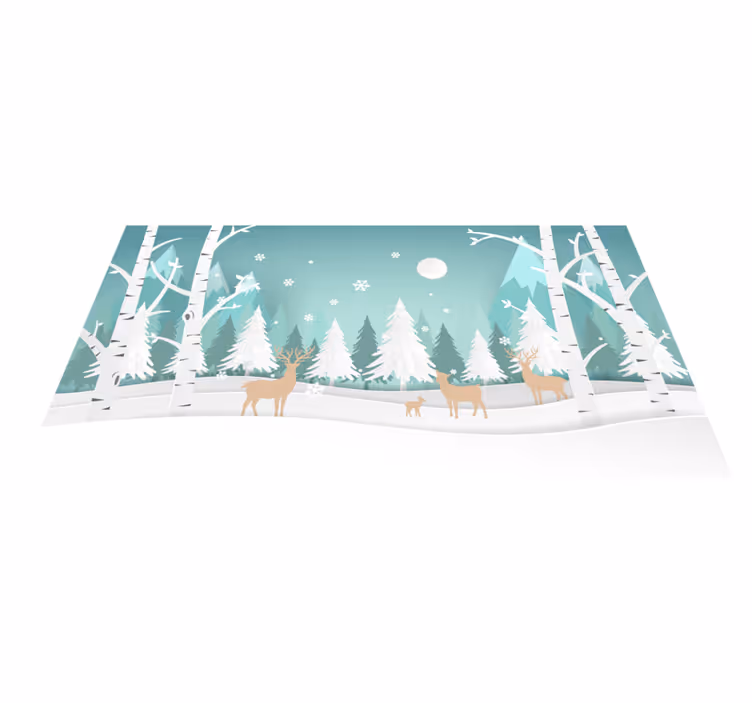 Tappeto vinile natura scena boschiva invernale - TenStickers
