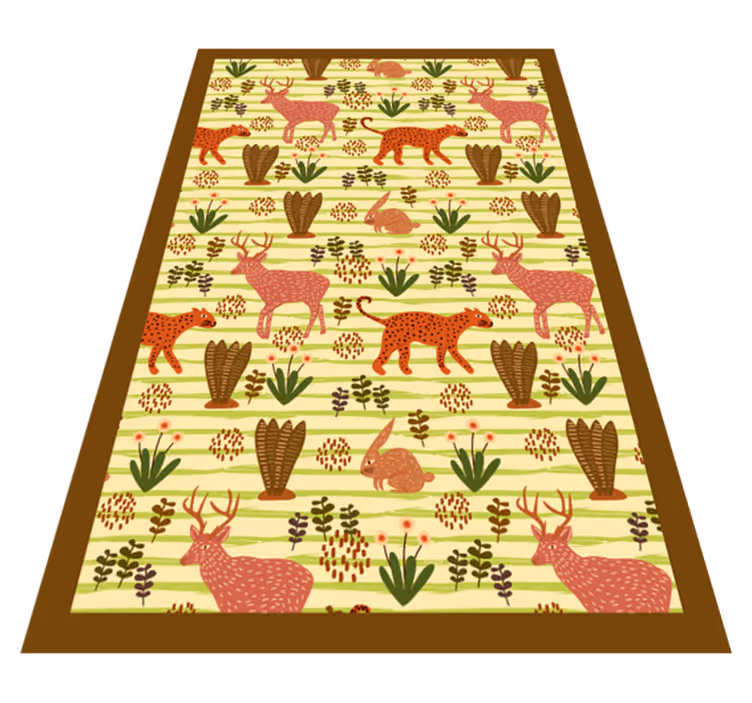 Tappeto vinile animali modello di fauna selvatica safari - TenStickers
