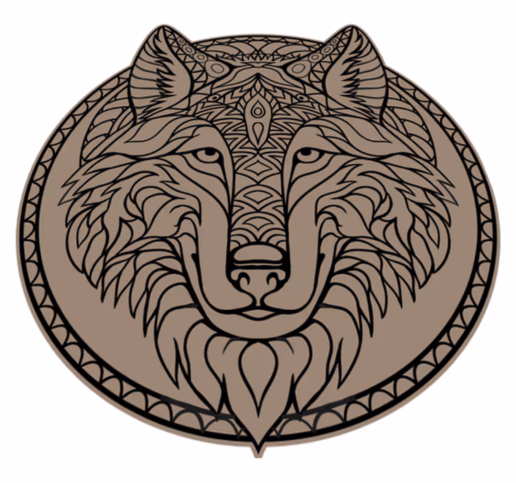 Tappeto vinile animali disegno del lupo marrone - TenStickers