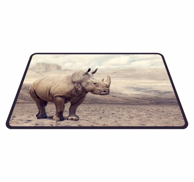 Tappeto vinile animali maestosa scena di rinoceronti - TenStickers