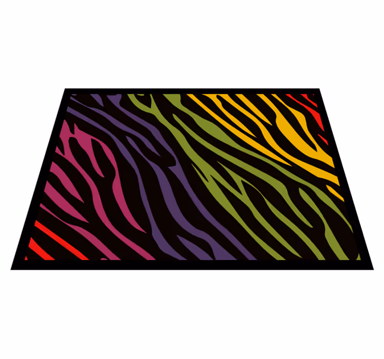 Tappeto vinile stampa animale strisce zebrate vivaci - TenStickers