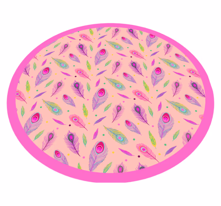 Tappeto vinile natura motivo di piume colorate - TenStickers