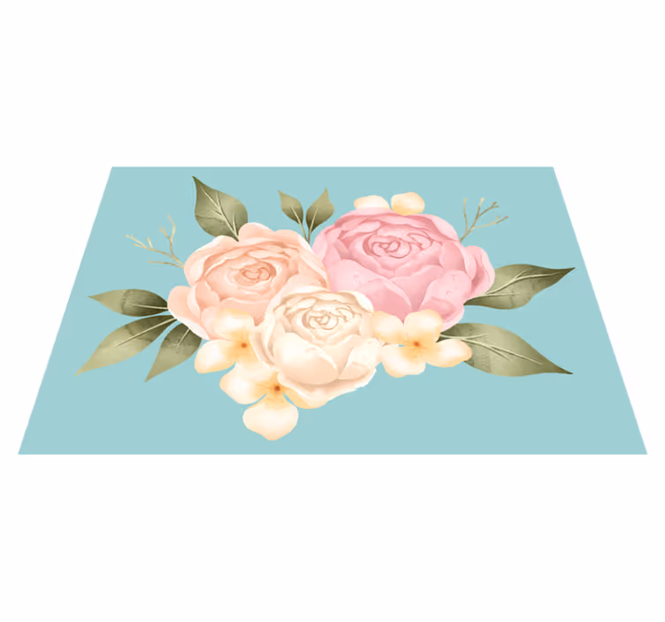 Tappeto vinile fiori composizione botanica - TenStickers