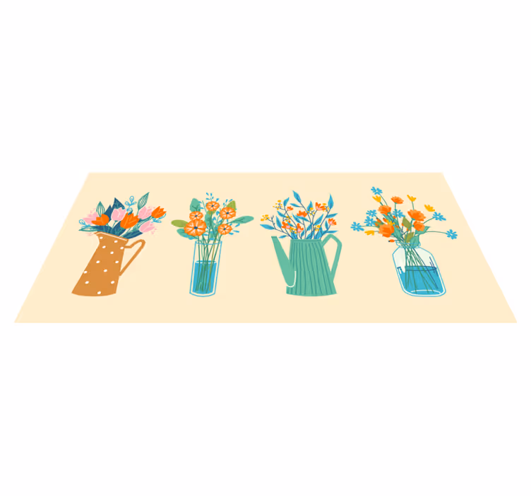Tappeto vinile fiori display floreale centrale - TenStickers