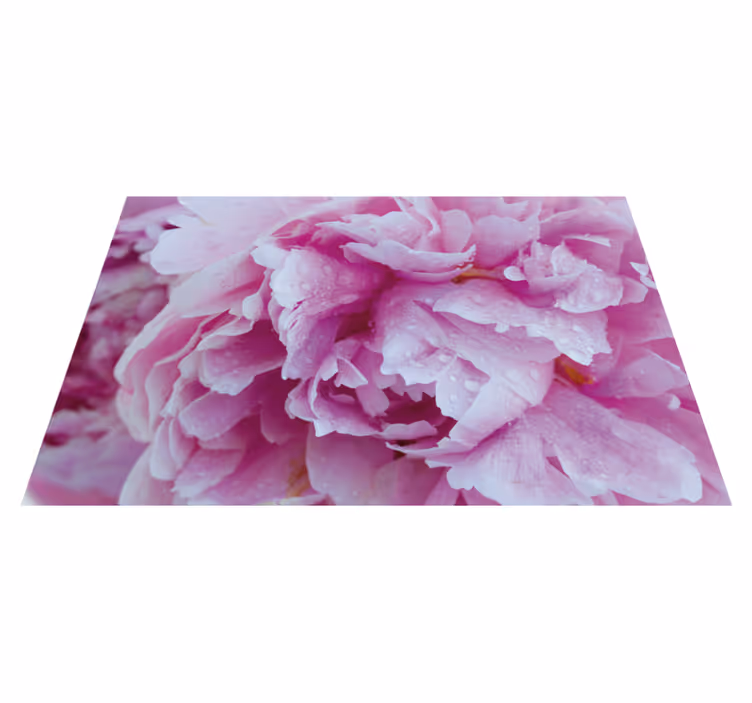 Tappeto vinile fiori fiore di peonia rosata - TenStickers