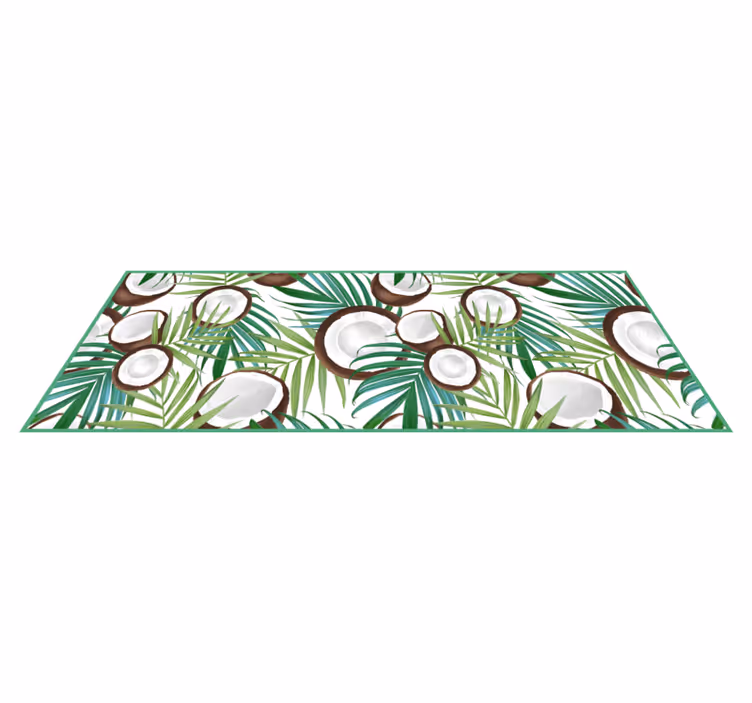 Tappeto pvc cucina motivo a foglia di cocco - TenStickers