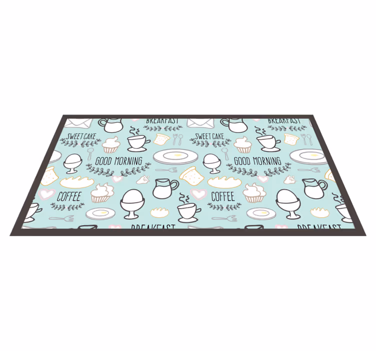 Tappeto pvc cucina elementi essenziali per la colazione - TenStickers