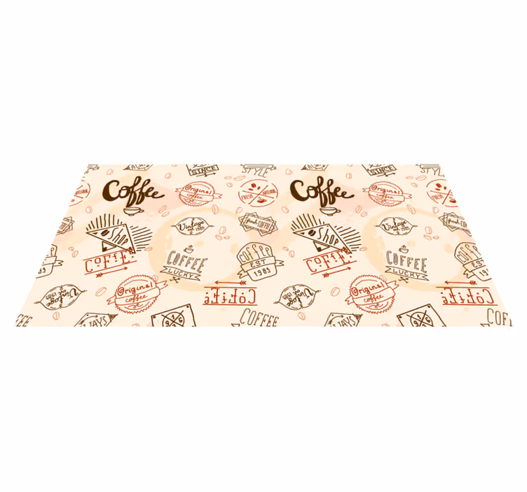Tappeto pvc cucina modello ispirato al caffè - TenStickers