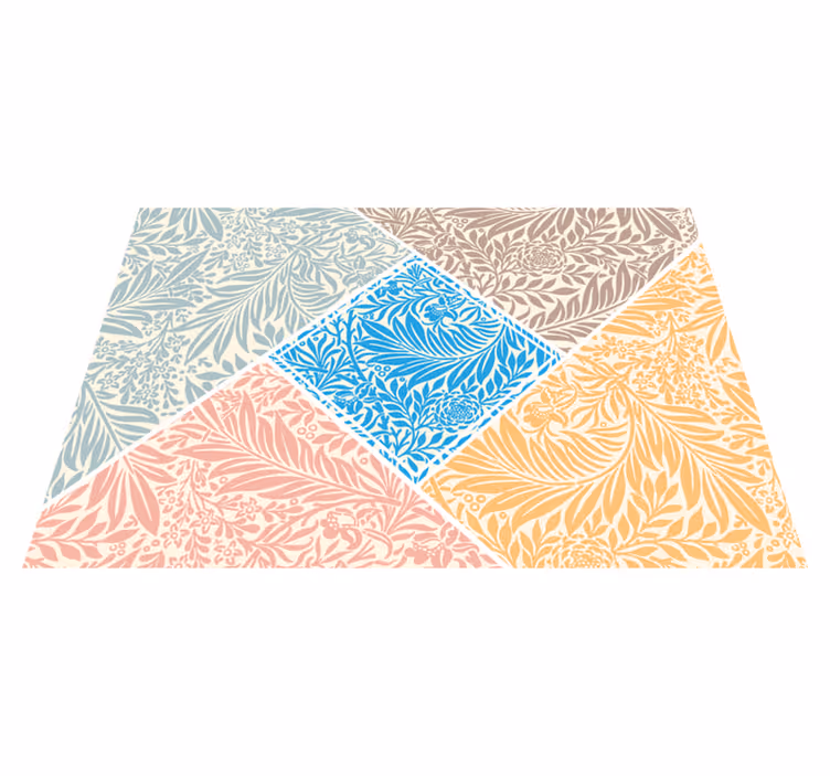 Tappeto pvc cucina disegno patchwork floreale - TenStickers