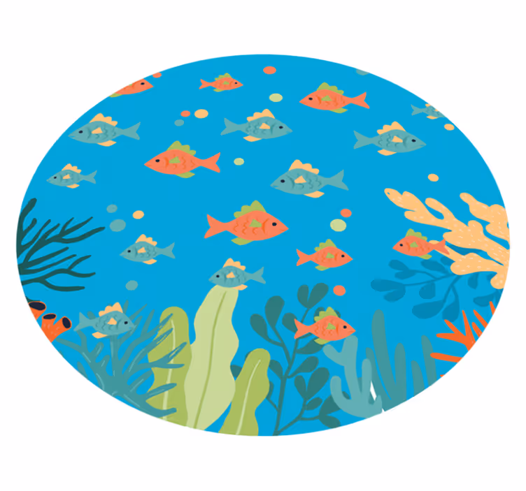 Tappeto vinile bagno scena subacquea colorata - TenStickers
