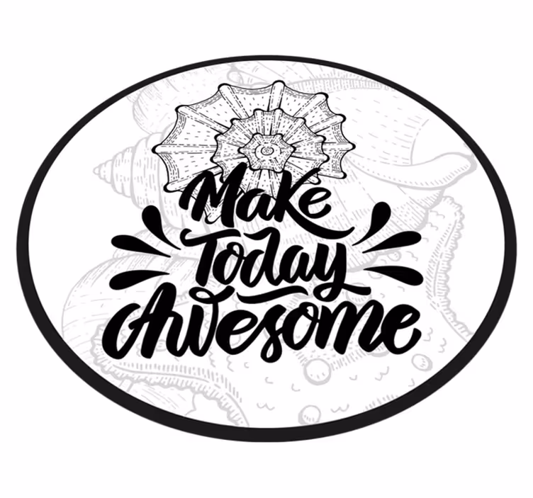 Tappeto vinile frase rendi la giornata fantastica - TenStickers