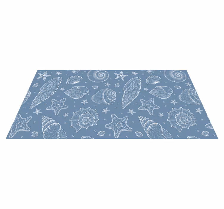 Tappeto vinile bagno motivo a conchiglie marine - TenStickers