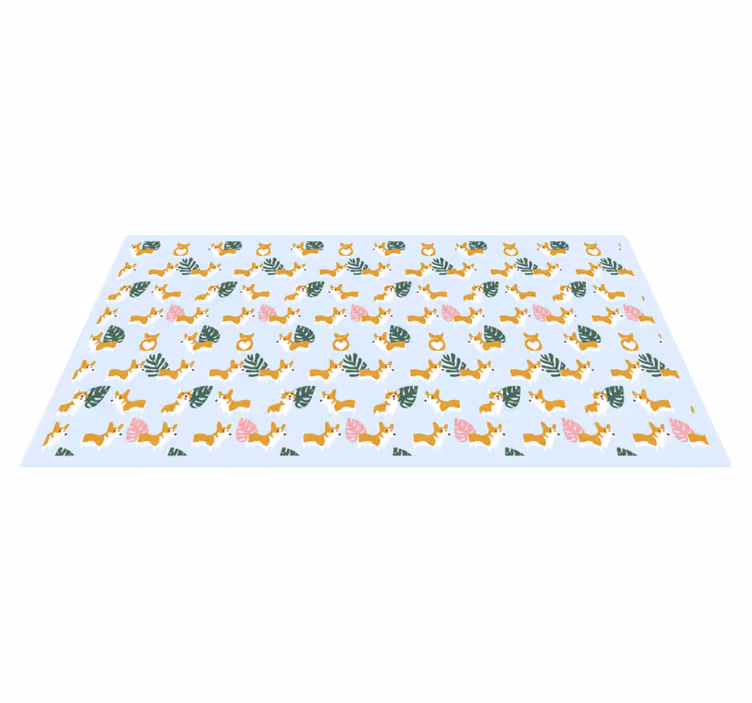 Tappeto vinile animali monstera e cani - TenStickers