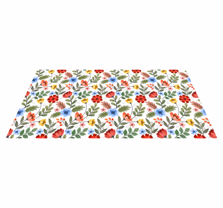 Tappeto vinile fiori modello colorato vibrante - TenStickers