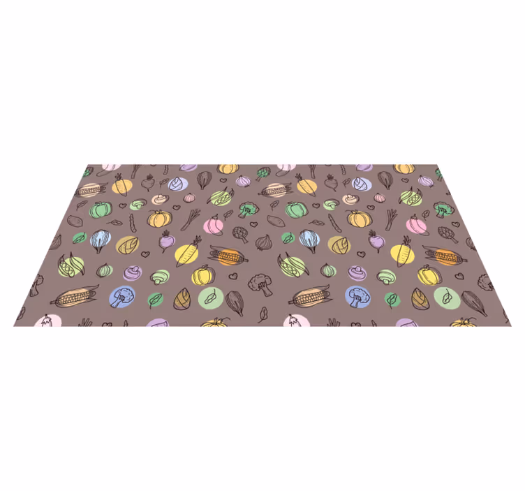 Tappeto pvc cucina motivo vegetale colorato - TenStickers