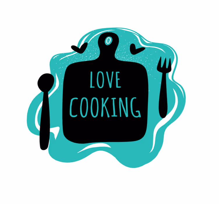 Tappeto pvc cucina tagliere amo cucinare - TenStickers