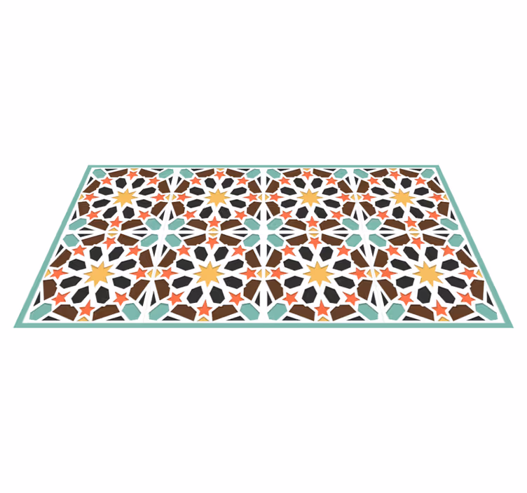 Tappeto vinile piastrelle piastrelle colorate stellate - TenStickers