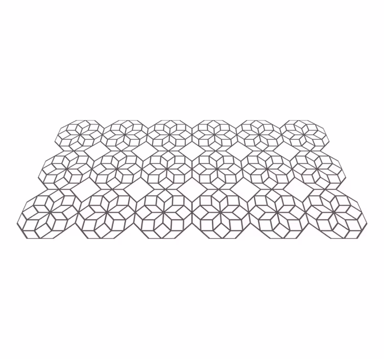 Tappeto vinile geometrico ottagoni bianchi e neri - TenStickers