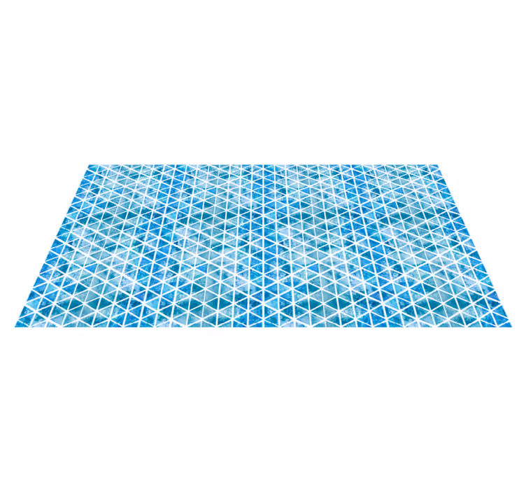 Tappeto vinile geometrico modello triangolo blu - TenStickers