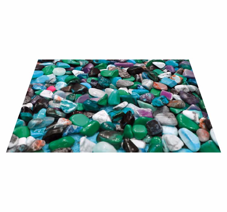 Tappeto vinile effetto pietra mosaico di ciottoli colorati - TenStickers