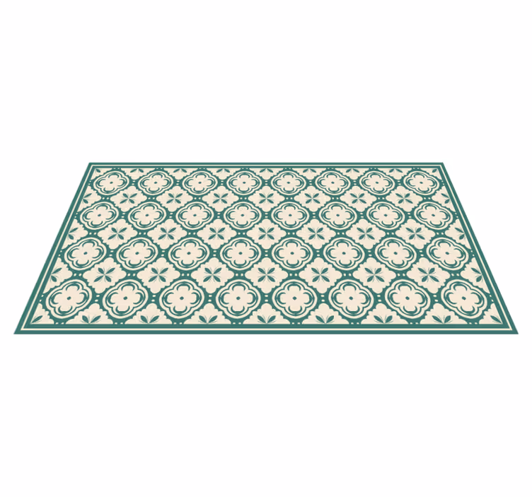 Tappeto vinile effetto marmo elegante elemento floreale - TenStickers