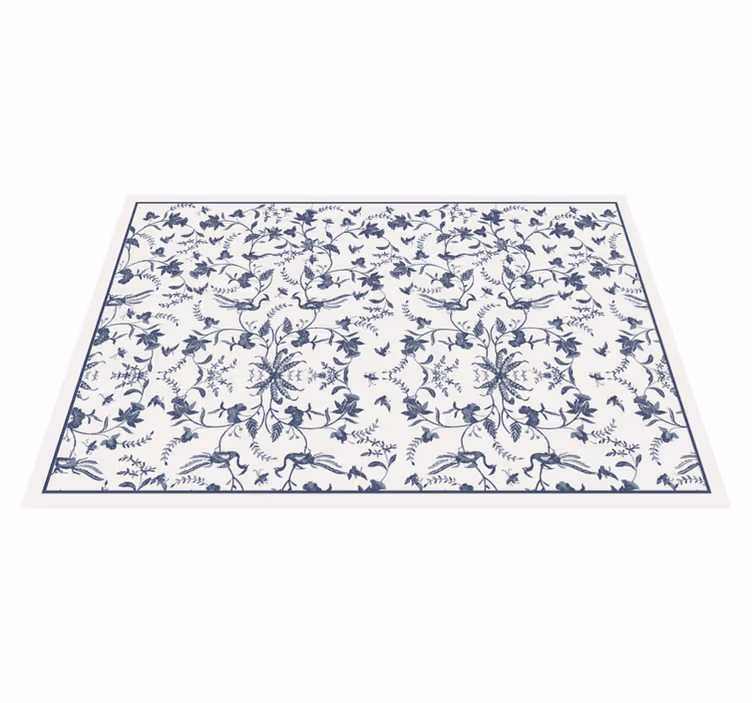 Tappeto vinile fiori fiore azzurro - TenStickers