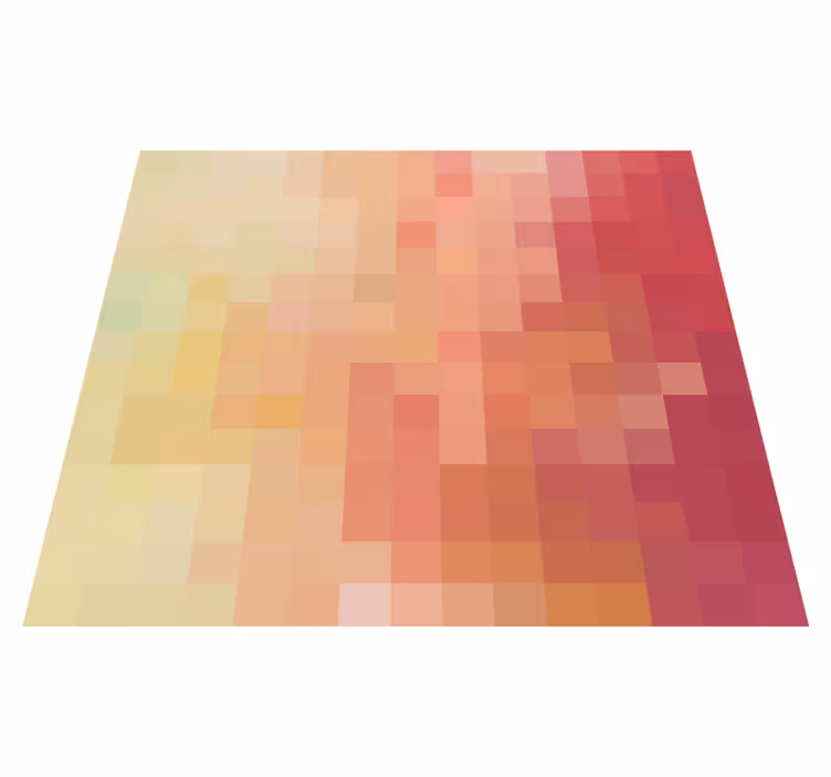 Tappeto vinile geometrico motivo a gradiente di blocco rosso - TenStickers