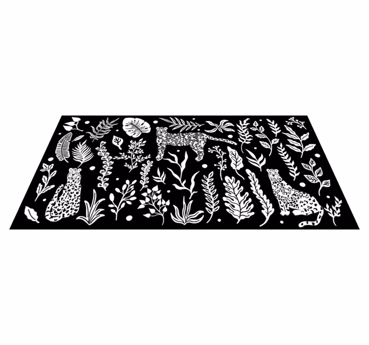 Tappeto vinile natura monstera e leopardi - TenStickers