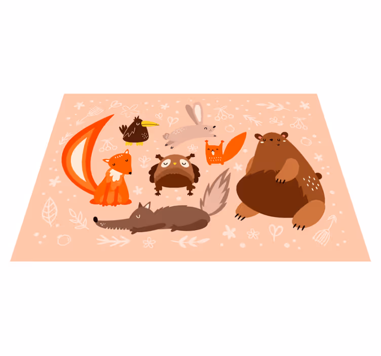 Tappeto vinile bebé adorabili compagni animali - TenStickers