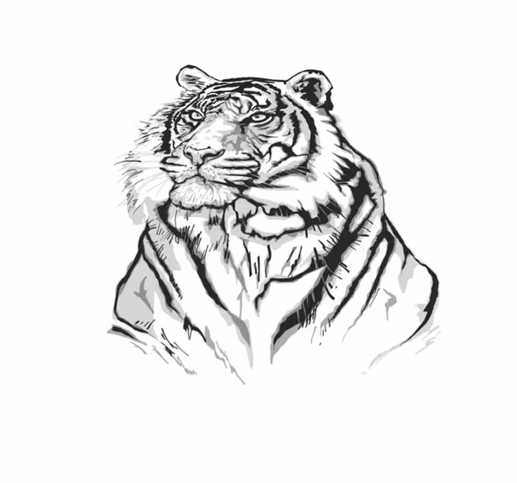 Tappeto vinile stampa animale ritratto artistico di tigre - TenStickers