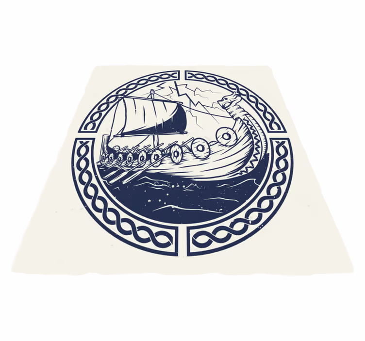 Tappeto vinile moderno motivo della nave vichinga - TenStickers