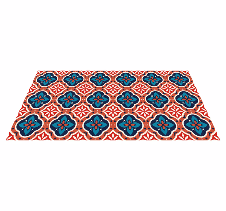 Tappeto vinile mosaico motivazione botanica vibrante - TenStickers