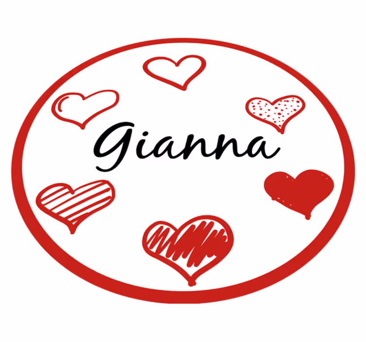 Tappeto vinile per ragazzi cuori rossi e nome - TenStickers