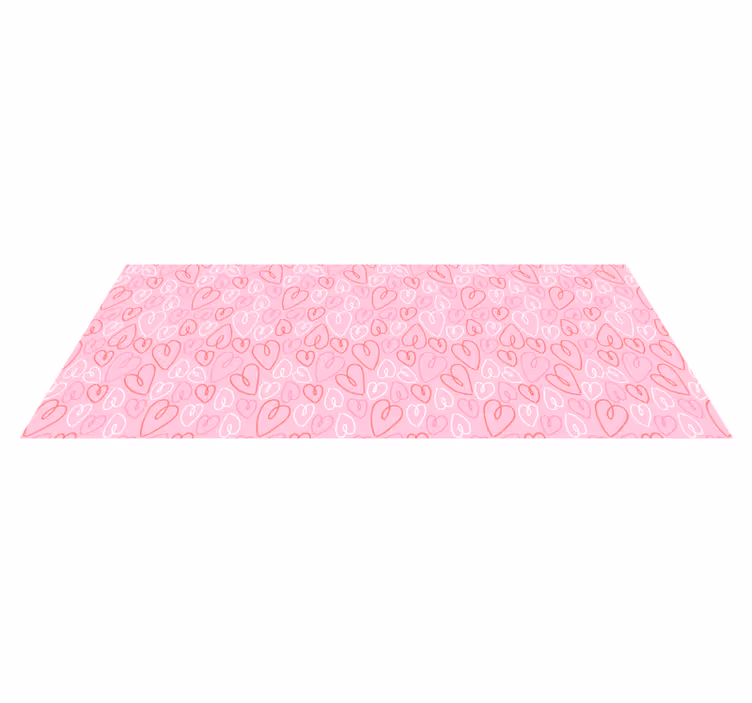 Tappeto vinile camera da letto motivo a cuore rosa - TenStickers