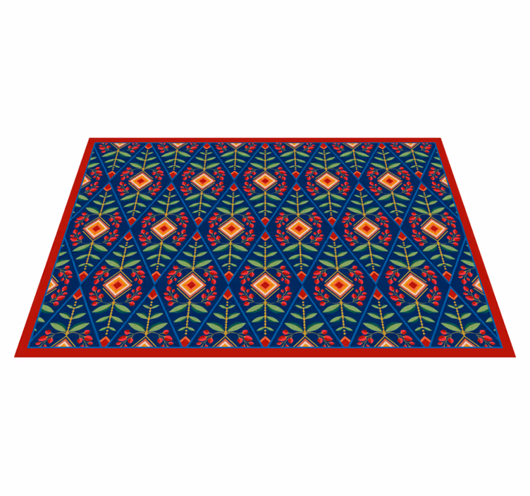 Tappeto vinile geometrico elementi geometrici botanici - TenStickers