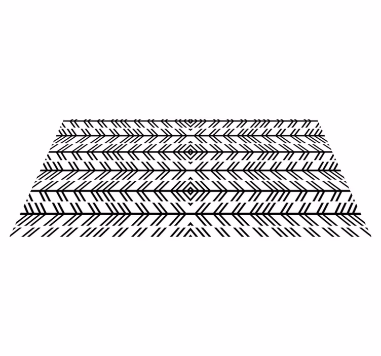 Tappeto vinile strisce linee nere a chevron - TenStickers