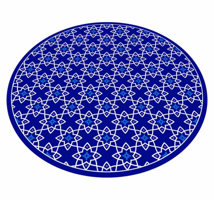 Tappeto vinile mosaico design floreale azzurro - TenStickers
