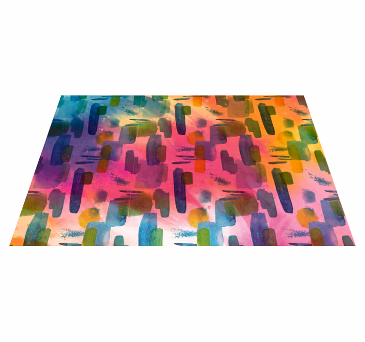 Tappeto in vinile soggiorno segmenti di colore artistici - TenStickers