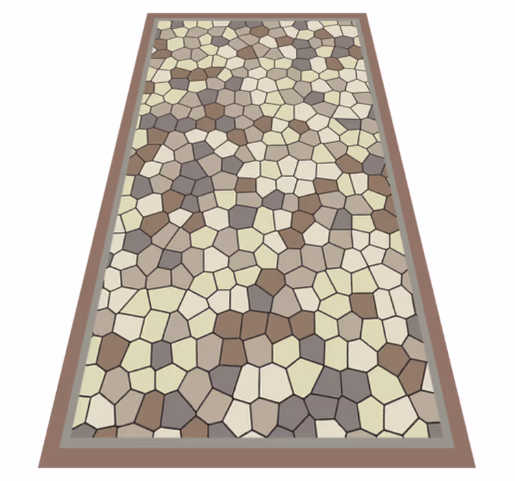 Tappeto vinile mosaico motivo in pietra esagonale - TenStickers