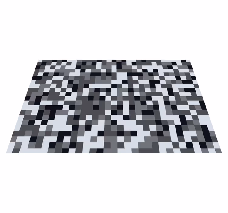 Tappeto vinile geometrico motivo grigio pixelato - TenStickers