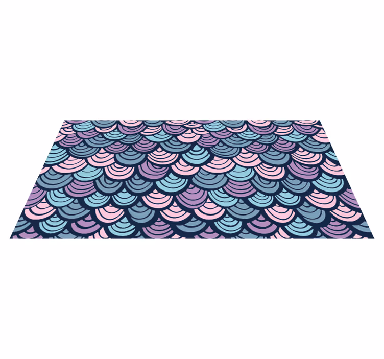 Tappeto vinile geometrico motivo a onde viola e blu - TenStickers