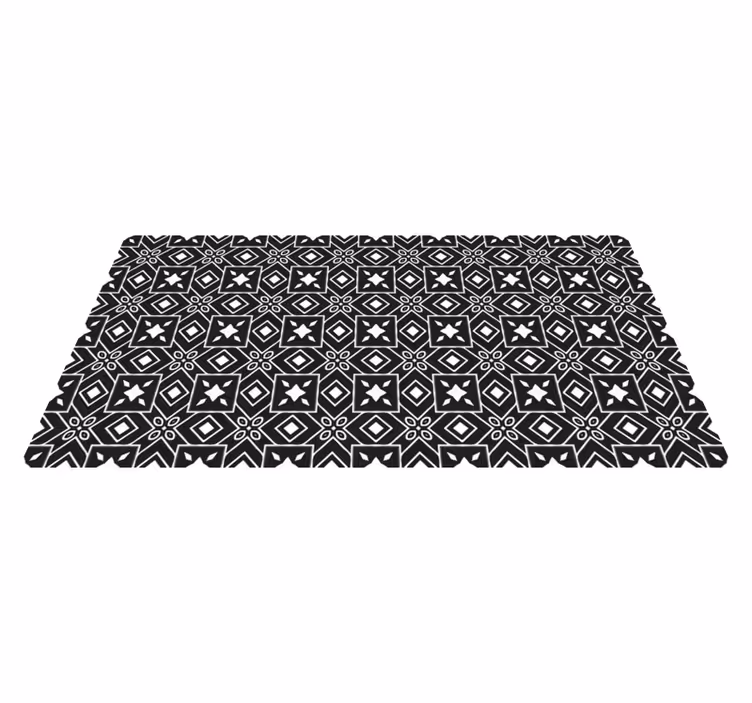 Tappeto pvc cucina stile bianco e nero - TenStickers