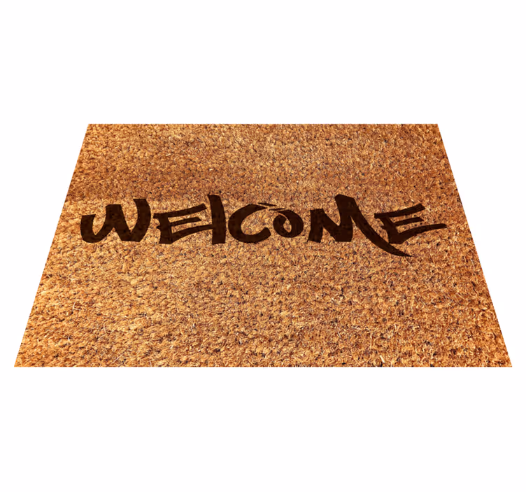 Tappeto vinile frase benvenuto stile giovane cocco - TenStickers