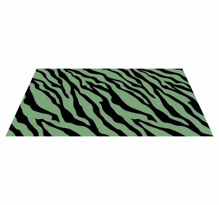 Tappeto vinile stampa animale strisce verdi zebrate - TenStickers