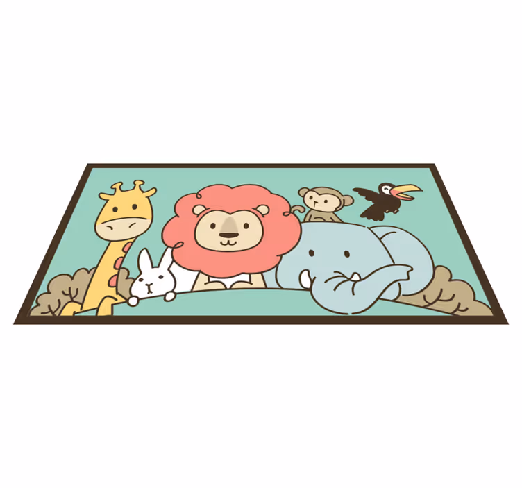 Tappeto vinile per bambini animali amici della giungla - TenStickers