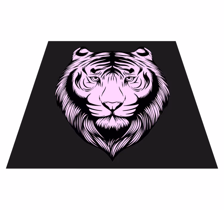 Tappeto vinile animali feroce tigre rosa - TenStickers