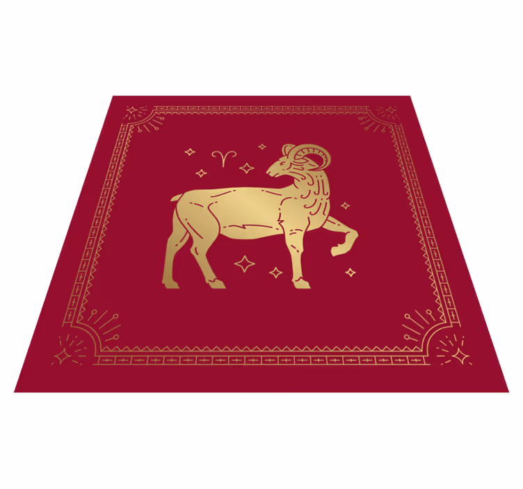 Tappeto vinile animali simbolo dell'ariete dorato - TenStickers