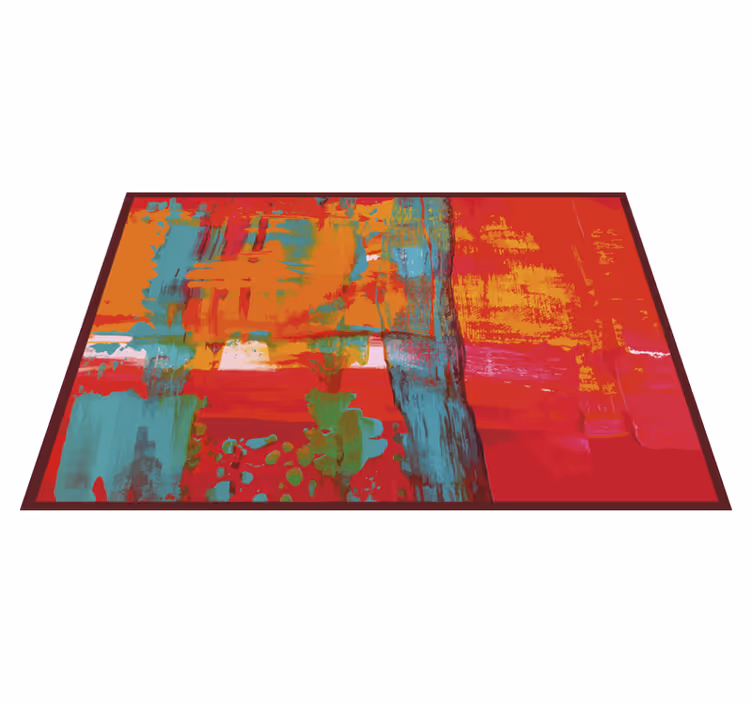 Tappeto vinile geometrico pennellate di pittura astratta - TenStickers